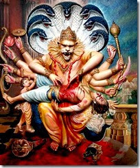 Narasimhadeva killing Hiranyakashipu Narasimhadeva killing Hiranyakashipu