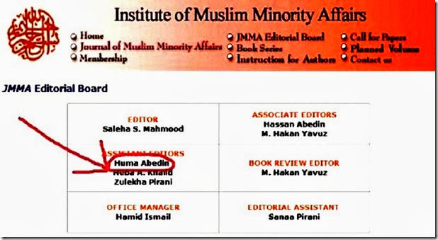 Instit. of Muslim Minorities Affairs Ed. Board - Huma Abedin
