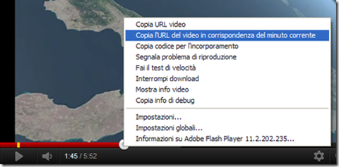 Iniziare la riproduzione di un video YouTube da un punto specifico