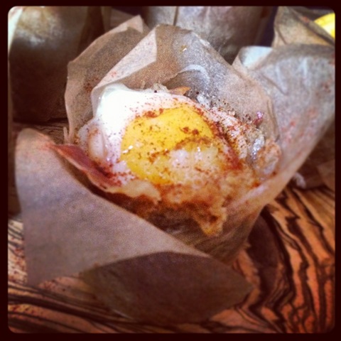 #197 - serrano ham and egg cup at Flavours of Spain brunch
