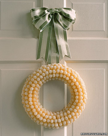 You'll have a hard time keeping little hands off of this yummy wreath made from gumdrops.