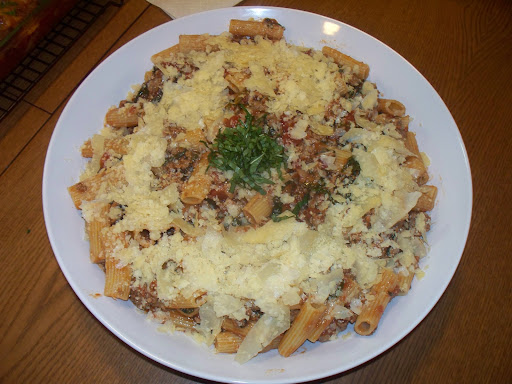 Rigatoni with Sausage and Arugula; Thomas Bohne