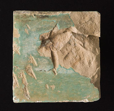 Tile | Origin: Africa, Morocco | Period: last quarter of 16th century (?) | Collection: The Madina Collection of Islamic Art, gift of Camilla Chandler Frost (M.2002.1.298) | Type: Ceramic; Architectural element, Earthenware, glazed, 4 x 4 in. (10.16 x 10.16 cm)