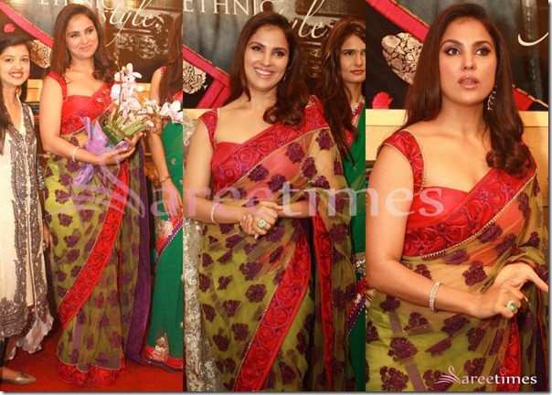 Lara_Durra_Green_Saree Lara_Durra_Green_Saree