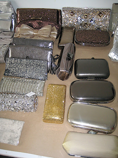 Some darker hued bags. The oblong ones are from Anya Hindmarch.