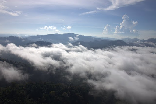 The clouds were just clearing as we left the research center.