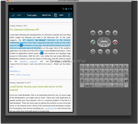 Android 4.0 SDK - Ice Cream Sandwich Improved Copy-Paste options