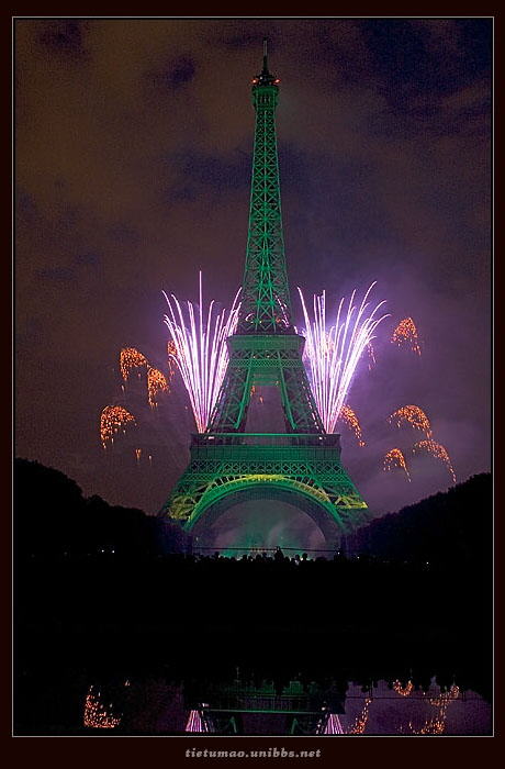 Eiffel Tower on Fire:On the occasion of Bastille Day (French National Holiday July 14)