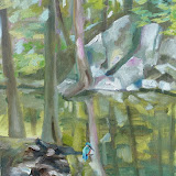 Eisvogel am  Brölbach  Öl auf Leinwand 50 x 70 cm Copyright 2010 by O. Weinreich