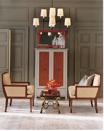 Such a great combination of an orange-red with gray.