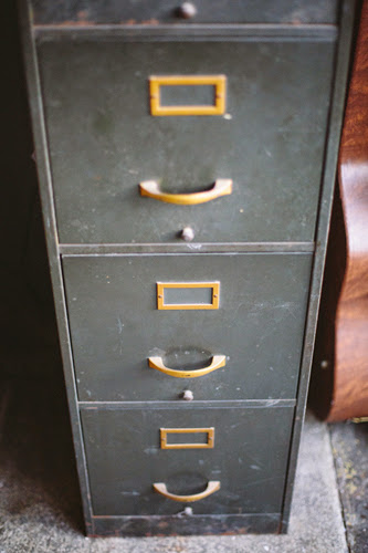 Vintage filing cabinet.