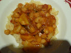 Finished stew over couscous.