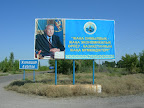 Żanszar. Często spotykany bilbord w Kazachstanie.
