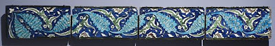 Tiles | Origin: Syria | Period: 16th-17th century | Collection: The Madina Collection of Islamic Art, gift of Camilla Chandler Frost (M.2002.1.197a-c) | Type: Ceramic; Architectural element, Fritware, underglaze-painted, a) Height: 5 3/4 in. (14.61 cm); a) Width: 11 1/2 in. (29.21 cm); a) Depth: 1 1/8 in. (2.86 cm); b) Height: 5 13/16 in. (14.76 cm); b) Width: 11 1/2 in. (29.21 cm); b) Depth: 1 in. (2.54 cm); c) Height: 5 11/16 in. (14.45 cm); c) Width: 11 5/16 in. (28.73 cm); c) Depth: 1 in. (2.54 cm)