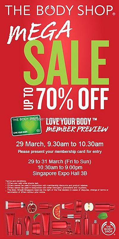 THE BODY SHOP SALE 2013 WAREHOUSE SKINCARE COSMETICS HAIR BODY CARE SINGAPORE EXPO 3B Love your Body Members Preview Showgel gel body butter lotion Vitamin C E Serum mask cleanser toner moisturiser Makeup
