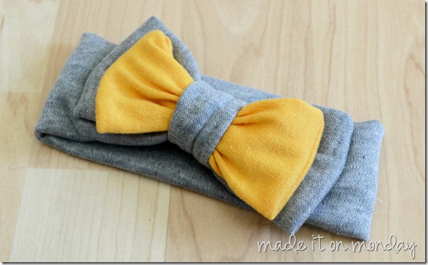 Soft and Comfy Bow Headbands Yellow and Gray