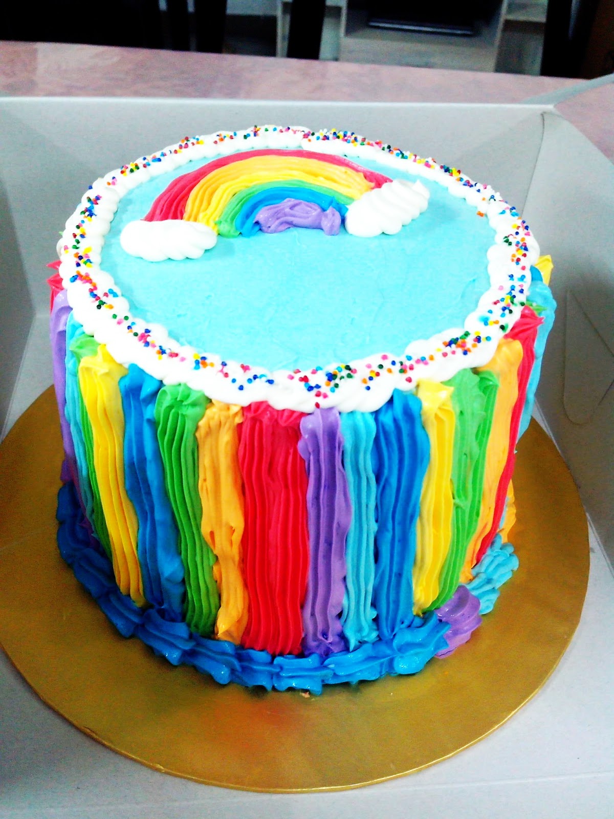 Rainbow Cake for Candy Buffet Kek Pelangi Candy Buffet