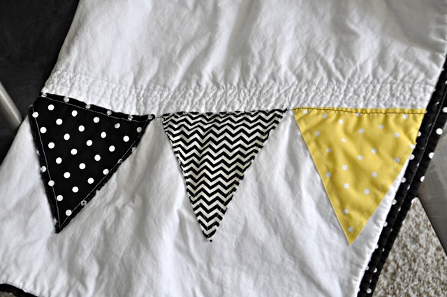 hawkeye inspired baby pennant quilt