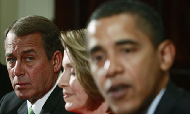 John Boehner, left, has described Barack Obama's climate plan as 'crazy' but voters in a bipartisan poll have dealt out the same assessment of climate change dissenters, who comprise the majority of Republicans in Congress according to other research. Photo: Jason Reed / Reuters