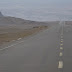 Empty highway in the desert near Hong Shankou, Xinjiang