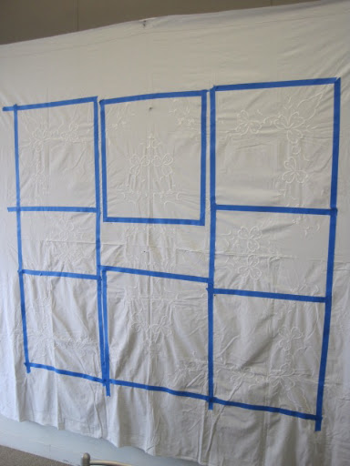 Here is finished taping job. I adjusted some of the napkin sizes so that they are the same.