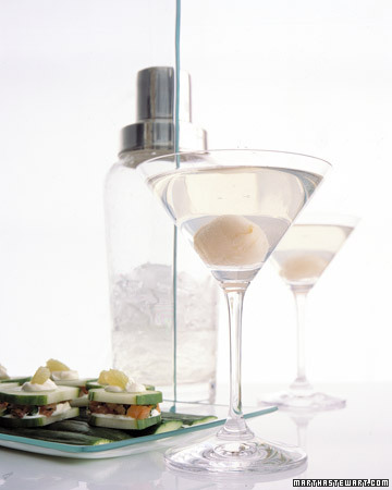 Lychee Martinis. (marthastewart.com) Lychee Martinis. (marthastewart.com)