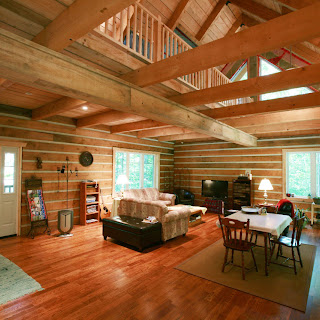 Great Room with open vaulted ceiling