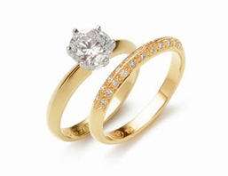 Wedding Engagement Ring & Band