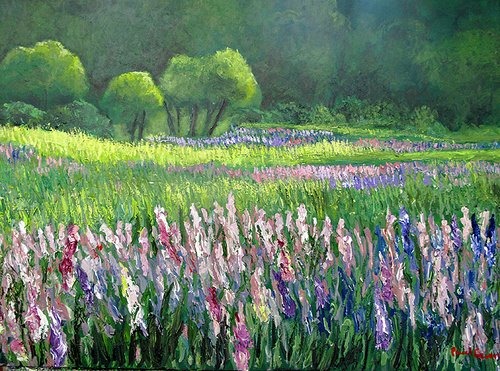 flowery field painting