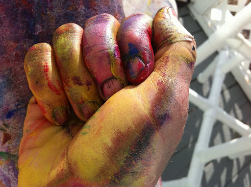 Painting is a messy job.