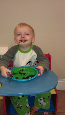Andy made blueberry cobbler like Poppleton