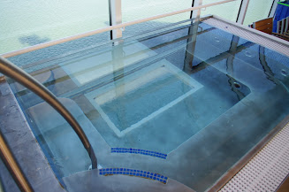 the hot tub that looks down to the ocean