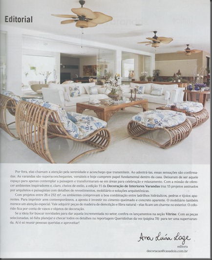 Contracapa da Revista Varandas edição nº11 Contracapa da Revista Varandas edição nº11