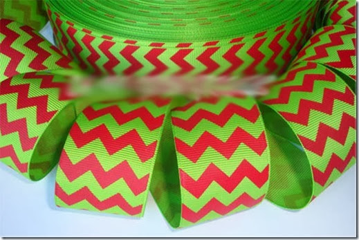 wide chevron lime red