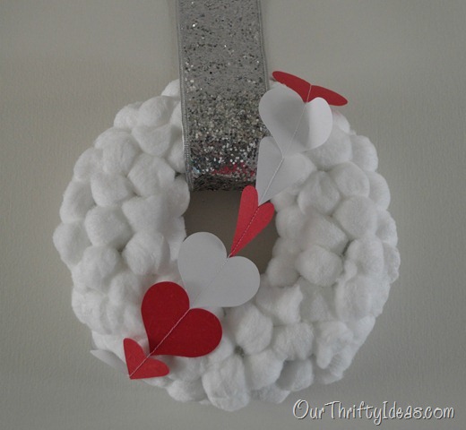 Our Thrifty Ideas: Dressing Up a Winter Wreath for Valentines Day