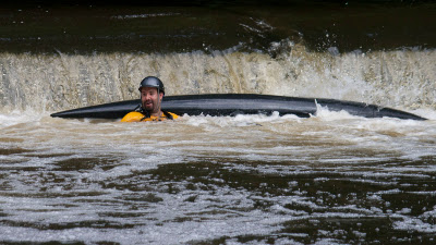 Chris smiling...at least there isn't much of a hydrolic here, unlike the upper dam.