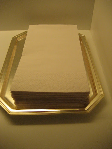 In my guest bathrooms, I offer hand towels on a tray to keep them neat. In my guest bathrooms, I offer hand towels on a tray to keep them neat.
