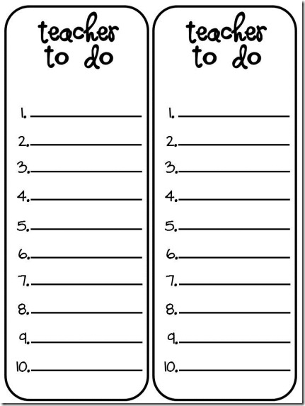 teacher to do list