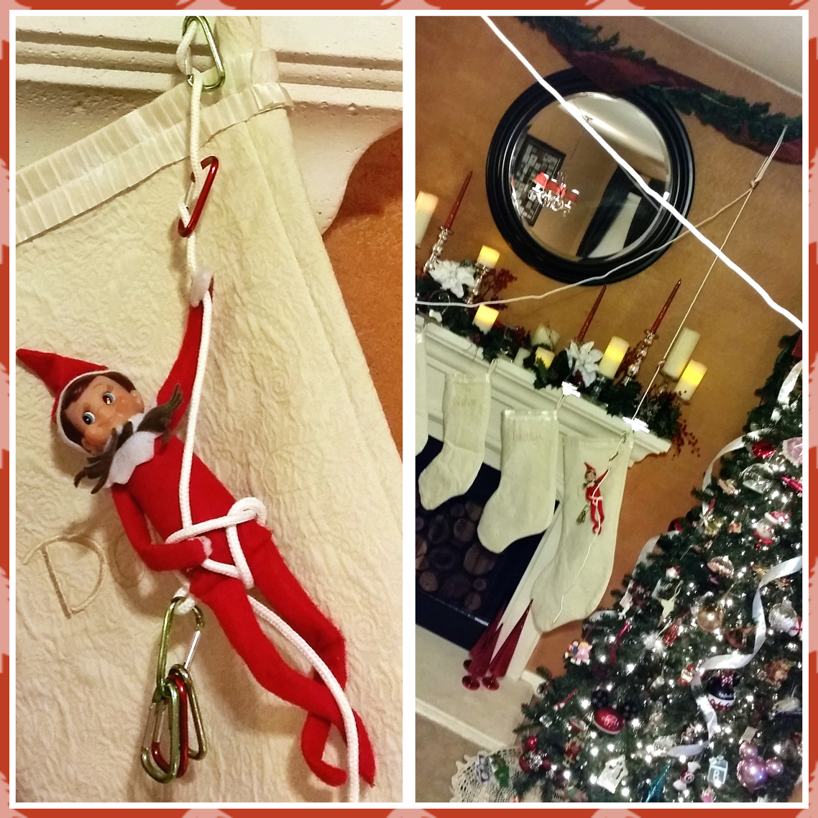 Learning As I Sew...bake, cut, and create Elf on the Shelf Rappelling