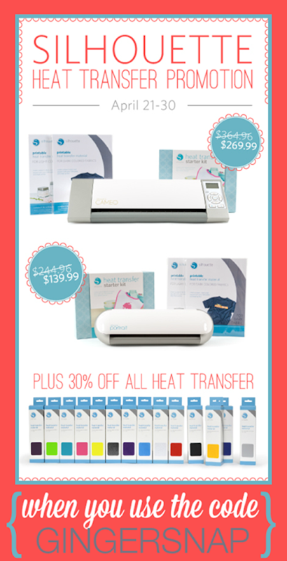 Silhouette Heat Transfer Promotion at SilhouetteAmerica.com using the code GINGERSNAP at checkout #SilhouetteCAMEO #SilhouettePortrait #spon [12]