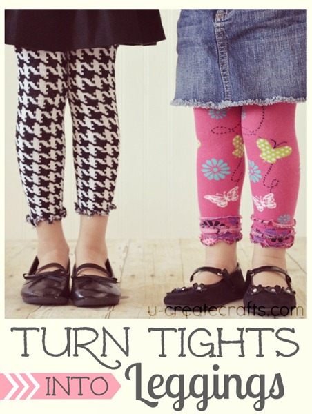 Tights into Leggings Tutorial at u-createcrafts.com