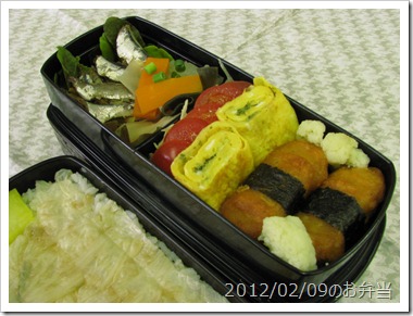 小鰯の生姜煮の焼き魚弁当(2012/02/09)