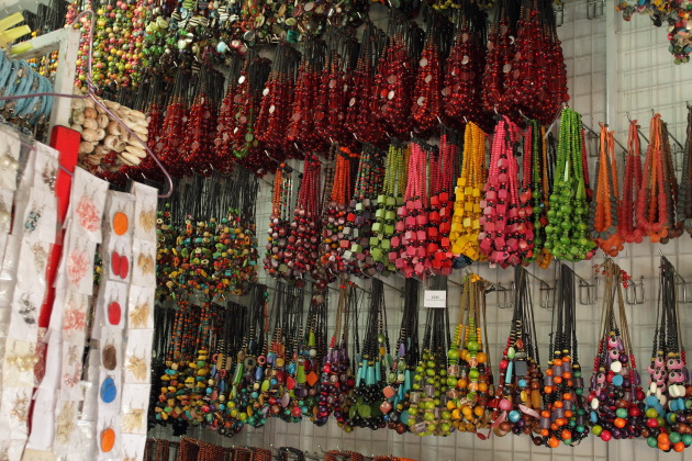 Bead Necklaces for sale in Sukowati Market, Bali