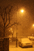 Snow coming down last night
