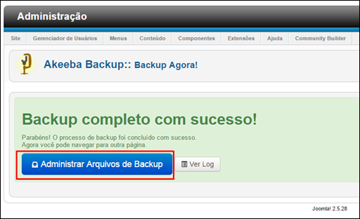 Como recuperar o backup do seu site no Joomla 2.5 - Visual Dicas