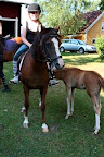Bukett och Morwenna med Sofia på uteritt 16 juli 2010