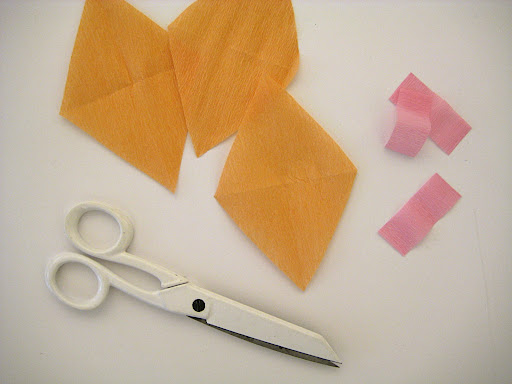 For each flower, you'll need three diamonds for your petals and three small rectangles for your stamens. Be sure that the 