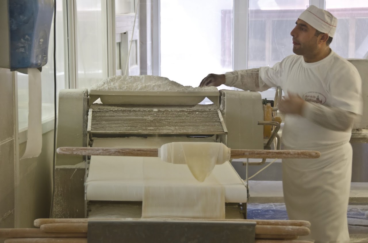 Dough rolling by machine
