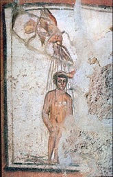 c0 Catacombs of Marcellinus and Peter - Fresco of a baptism