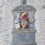 DSC01269.JPG - 6 - 7.06.2013.  Hoorn; Stary Port; Hoofdtoren (1532) - tablica upamiętniajaca zwycięstwo adm. Trompa nad Brytyjczykami